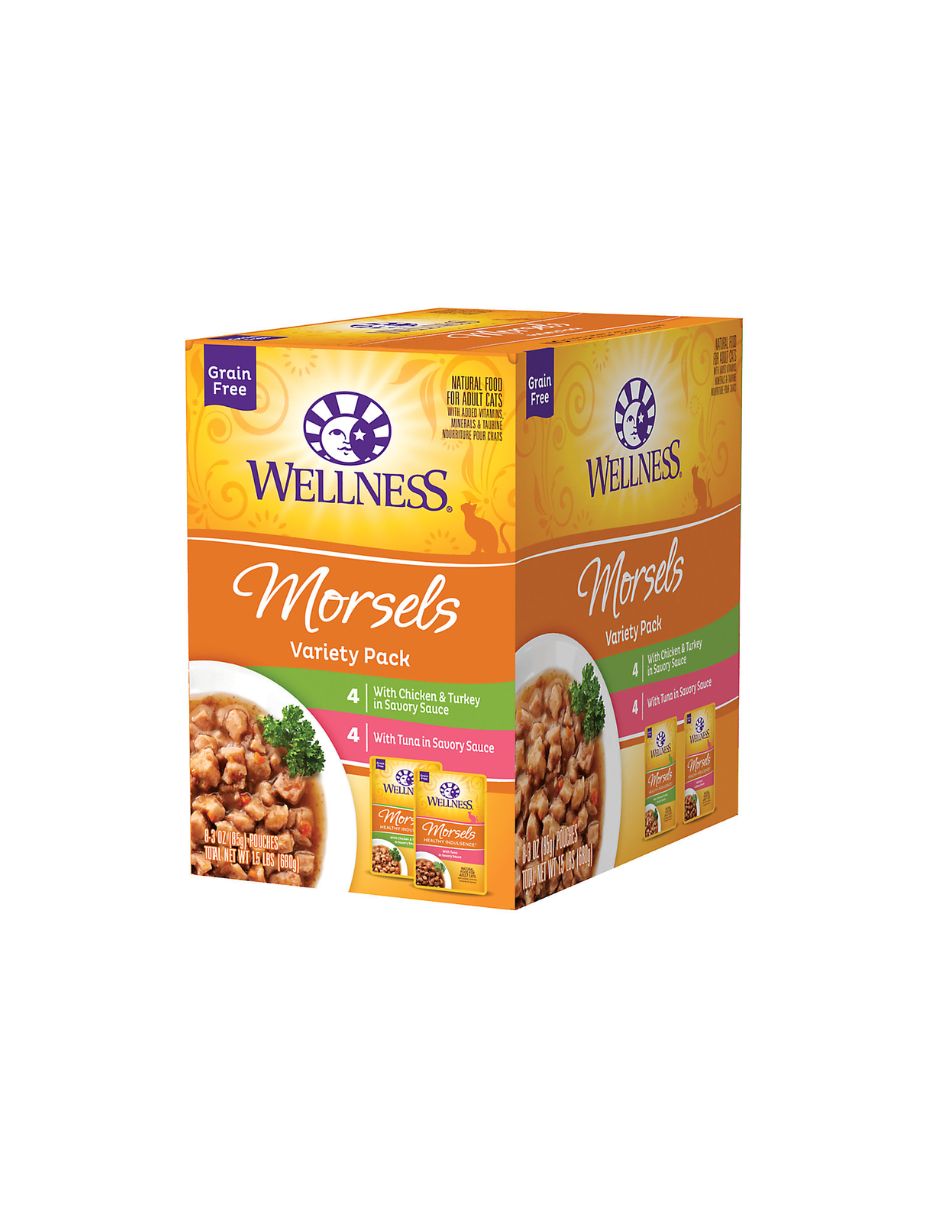 Wellness Morsels comida húmeda para gatos atún y pollo 8 pack