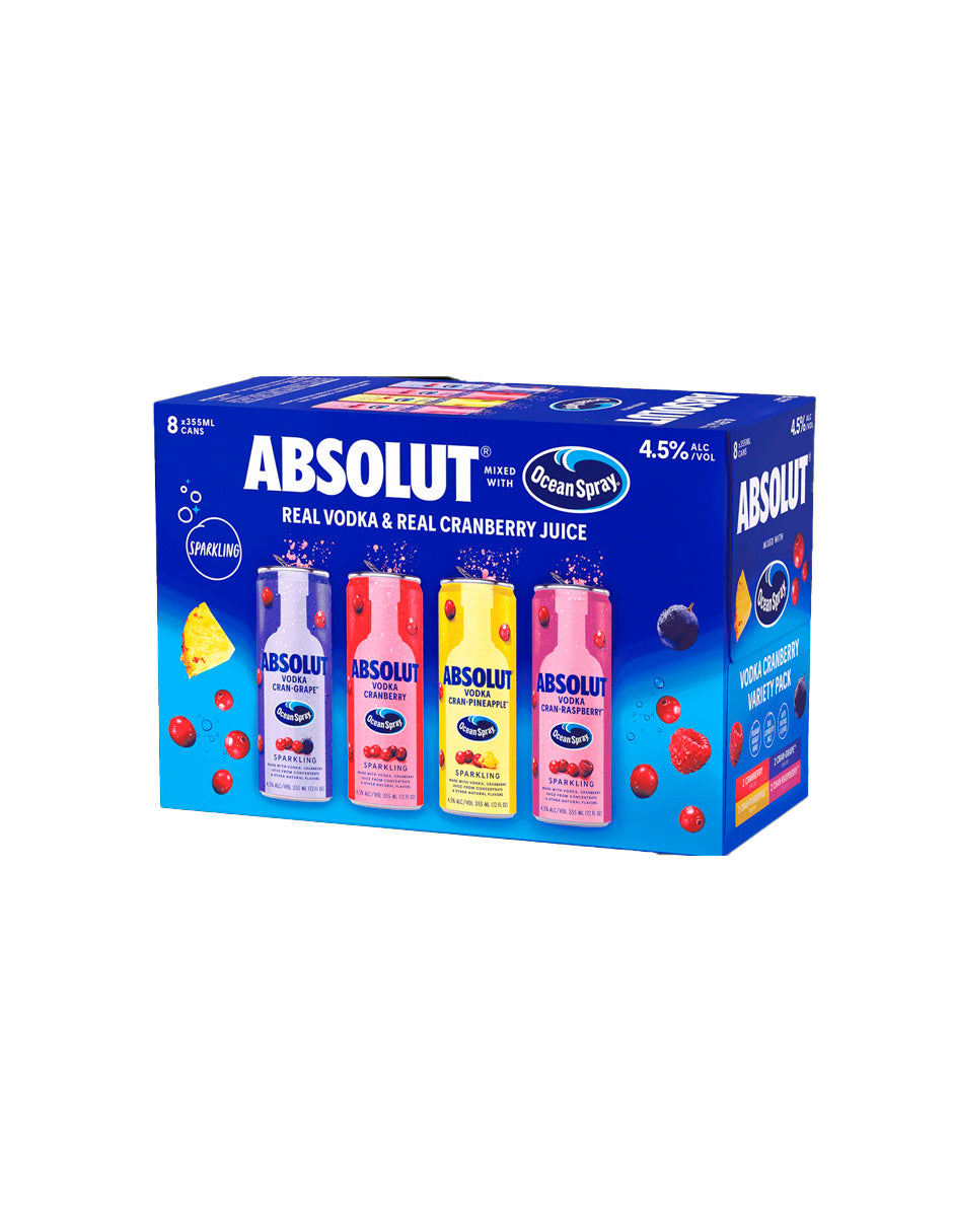 Absolut Ocean Spray paquete variado, 8 pack