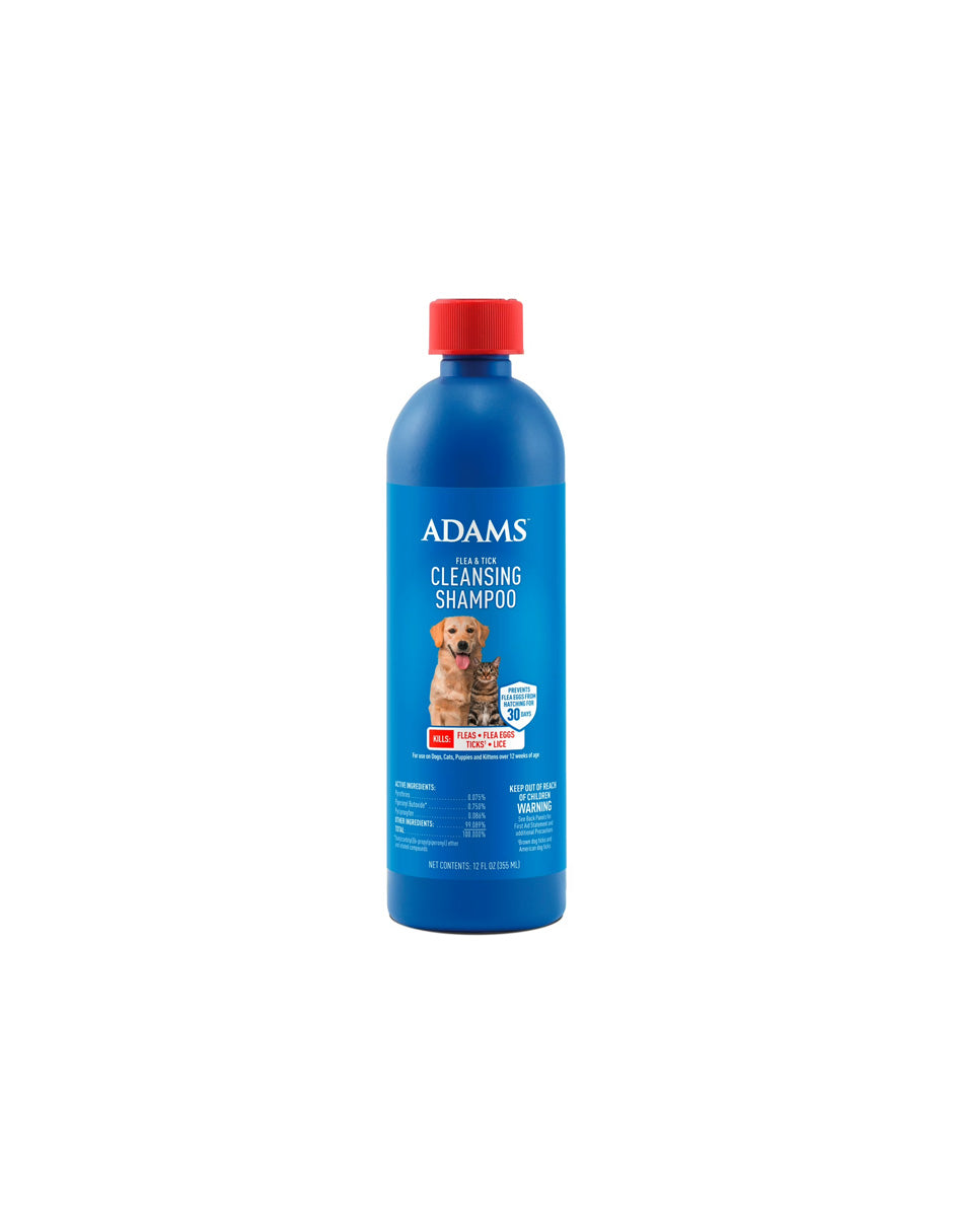 Champú limpiador Adams para pulgas y garrapatas para perros y gatos 355ml