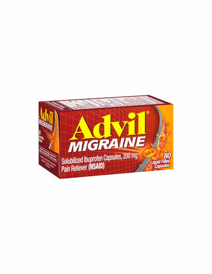 Advil migraña cápsulas líquidas ibuprofeno de 200 mg, 80 ct