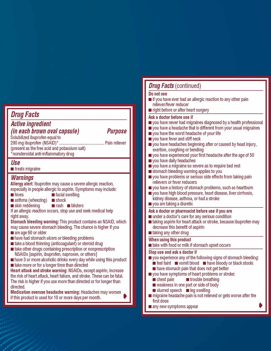 Advil migraña cápsulas líquidas ibuprofeno de 200 mg, 80 ct