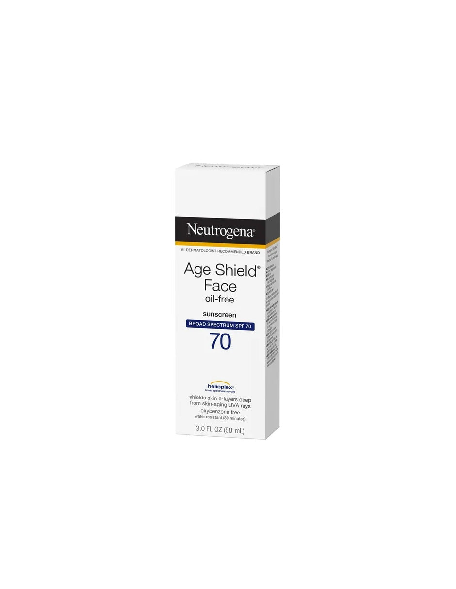 Neutrogena Age Shield Protector solar facial sin aceite, bloqueador solar SPF 70, 88ml