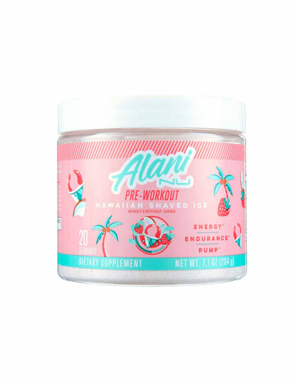 Alani Nu Polvo preentrenamiento sabor raspado hawaiano 204gr