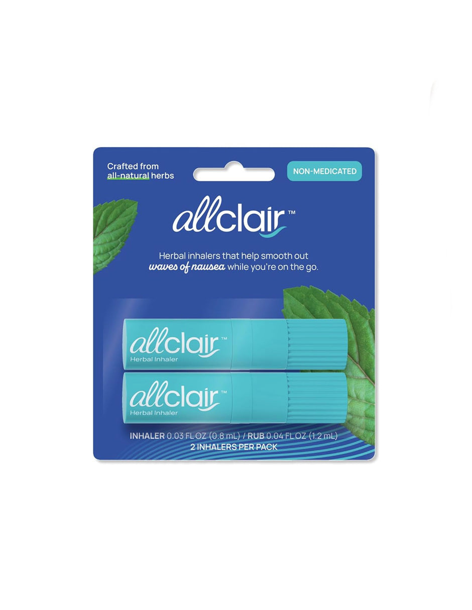 Inhalador Natural Antimareo Allclair, Sin Somnolencia, 2 unidades