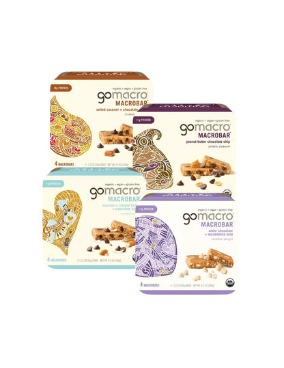 Barras de Proteína GoMacro MacroBars 4 unidades, 250 g (variedad)