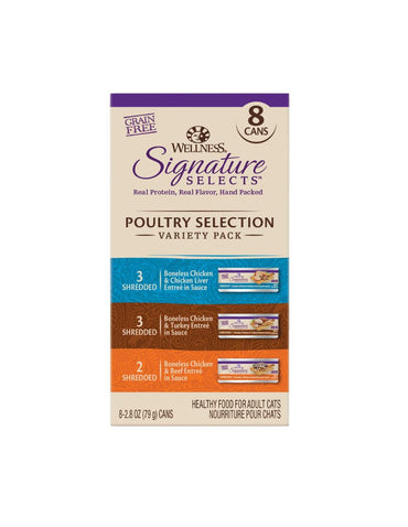 Wellness Signature Poultry Selection Grain Free Comida para gatos 79grs 8 latas