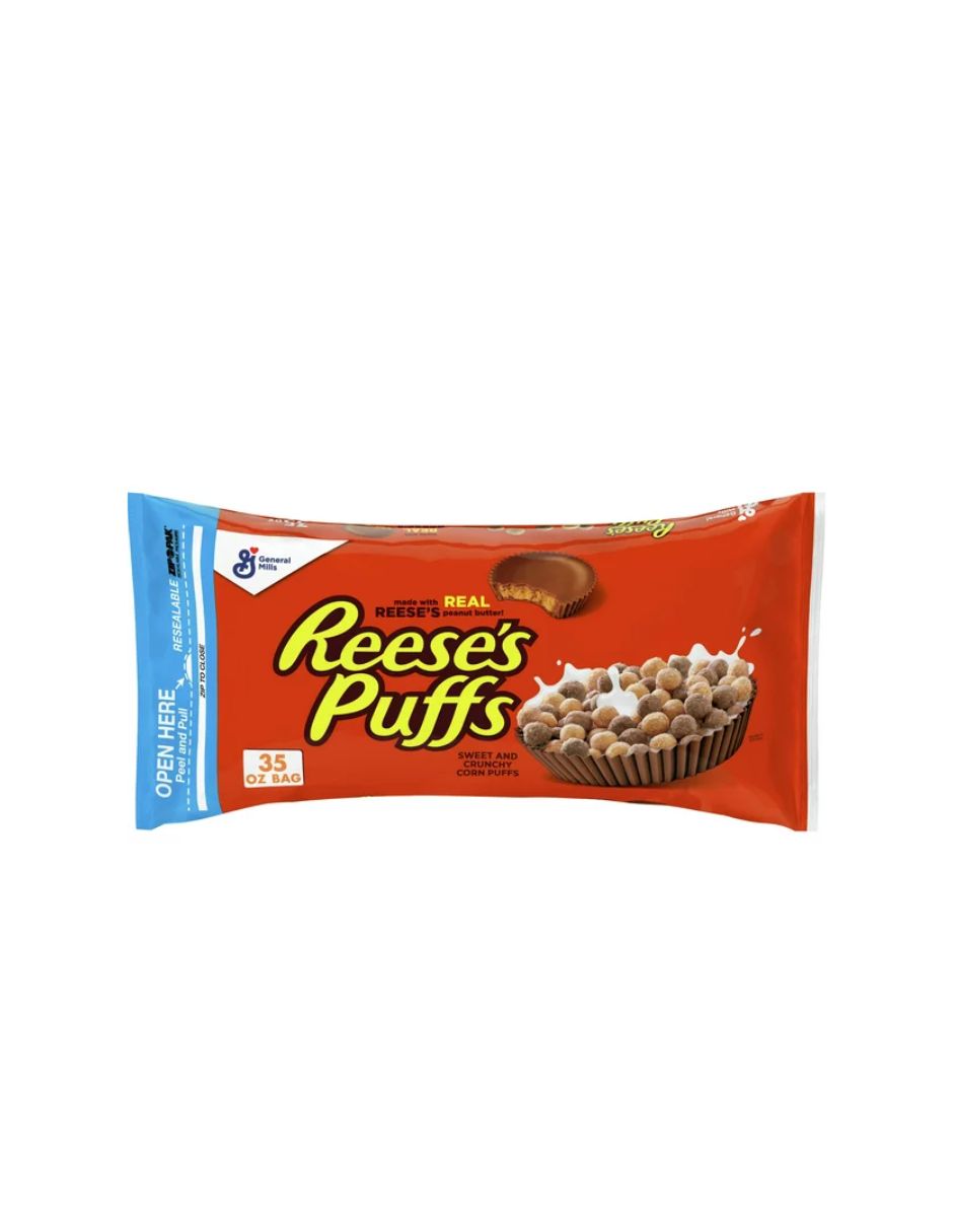 Reese's Puffs, cereal de mantequilla de maní con chocolate, bolsa resellable 992gr