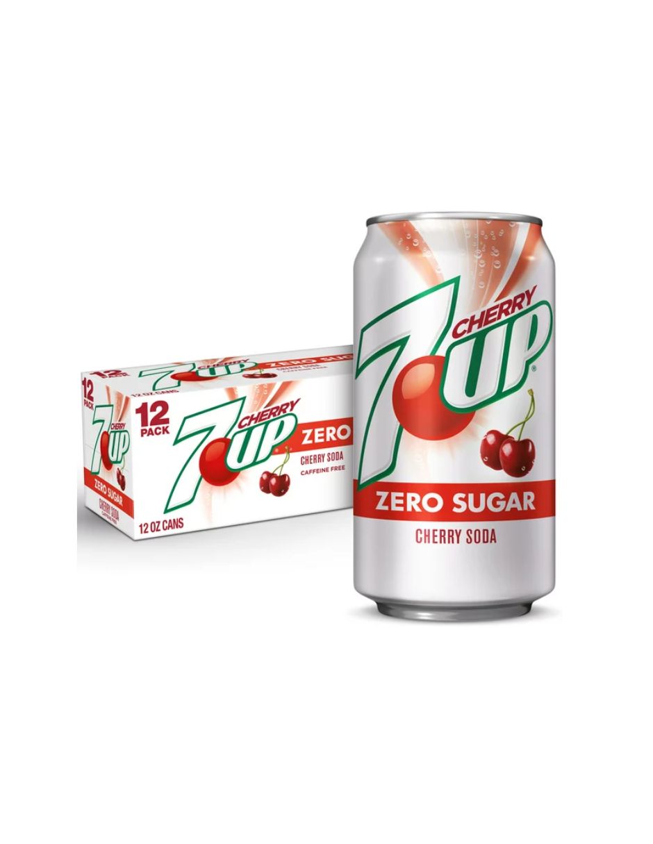 Refresco 7 up Cherry sin azúcar 12 pack