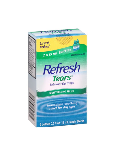 Refresh tears lubricant eye drops 2 botellas 15ml c/u