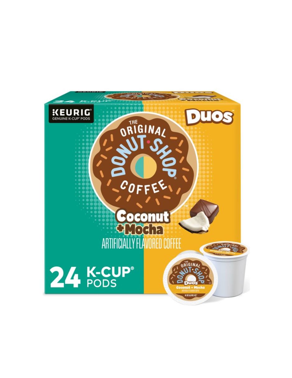 The Original Donut Shop Duos cápsulas de café Keurig coco + moca, 24 unidades