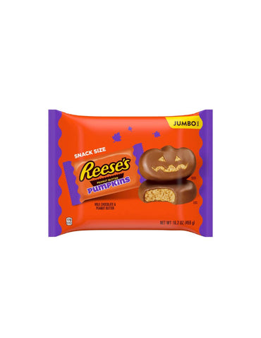 Chocolates con leche y mantequilla de cacahuate, REESE’S forma de calabaza 255gr