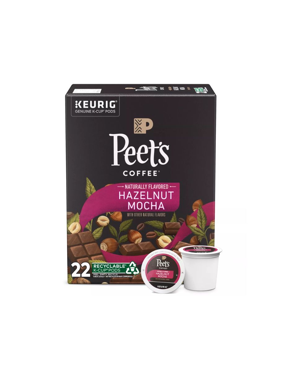 Peet's Coffee Hazelnut Mocha Flavored Light Roast Coffee - Keurig K-Cup - 22ct