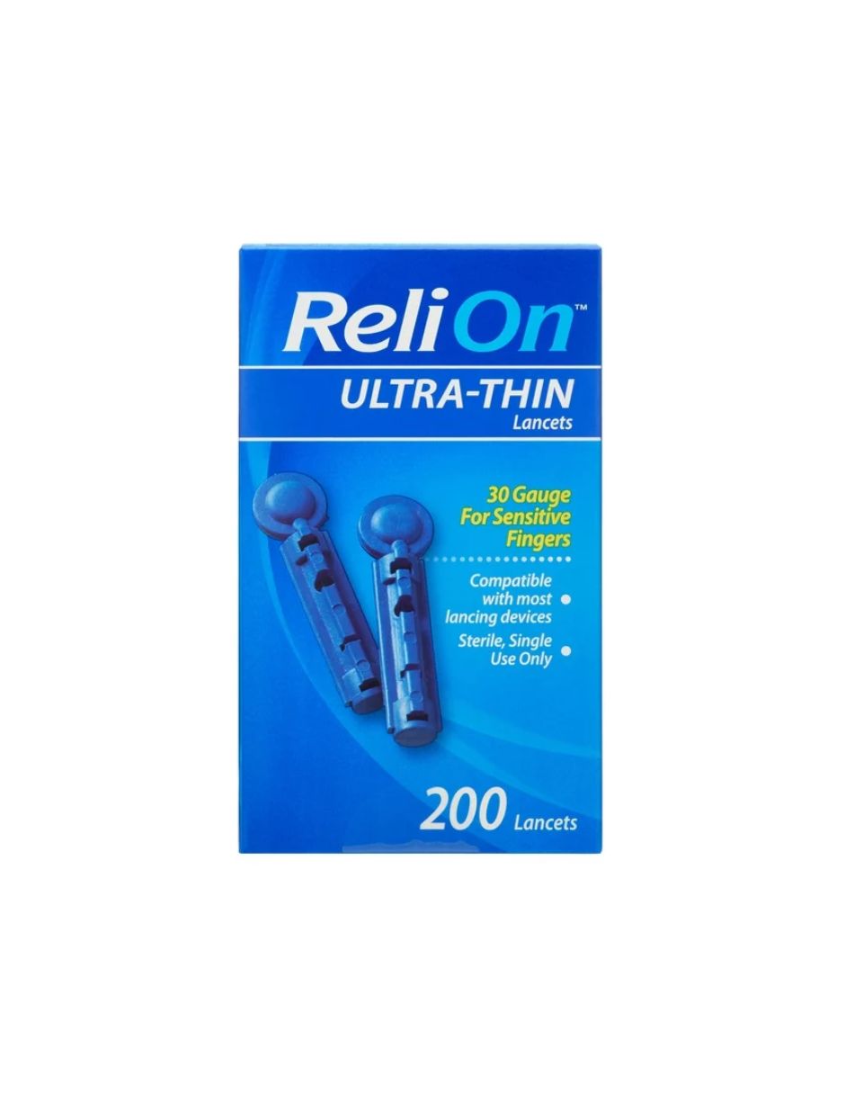 ReliOn lancetas de sangre ultrafinas 200 unidades