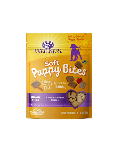 Wellness Puppy Bites Natural Grain Free Soft Puppy Treats, Lamb & Salmon 85gr