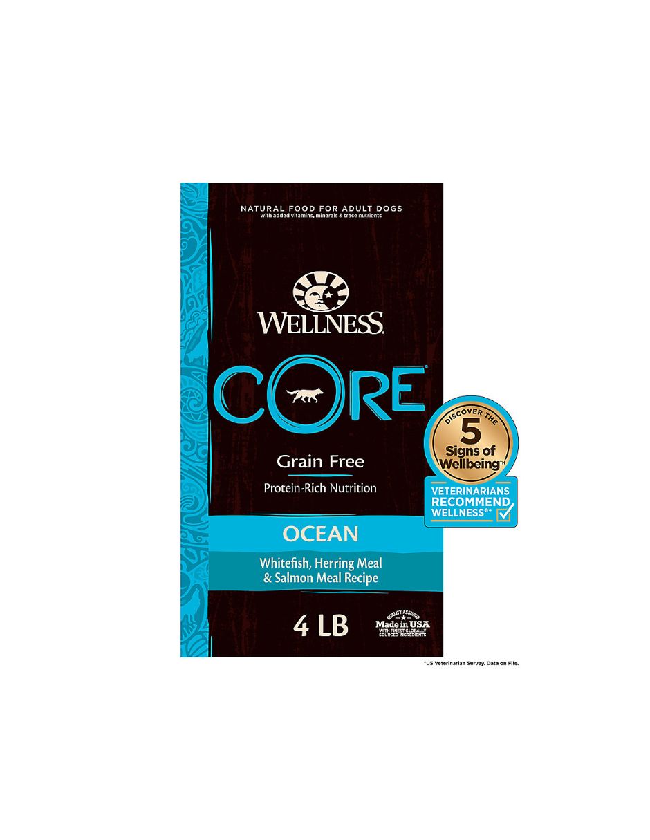 Wellness CORE Alimento seco para perros adultos fórmula oceánica natural, sin cereales 1.81kg