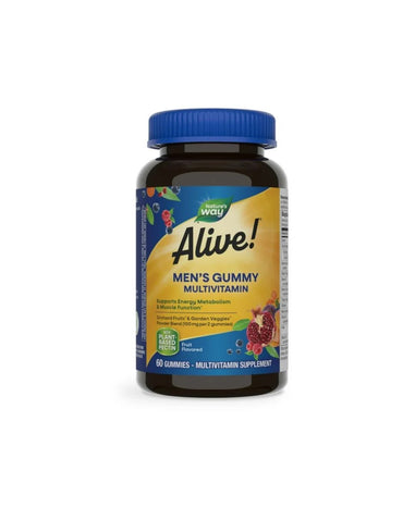 Natures Way Alive Multivitamínico para hombres, vitaminas B, 60 gomitas