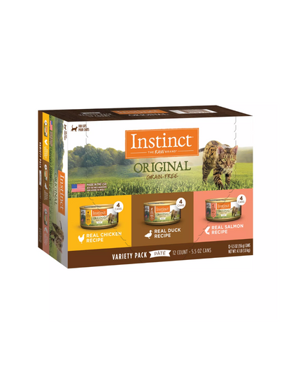 Alimento húmedo para gatos Instinct para todas las etapas de la vida, sin cereales, variedad de unidades, 12 unidades, 2.5 Kg