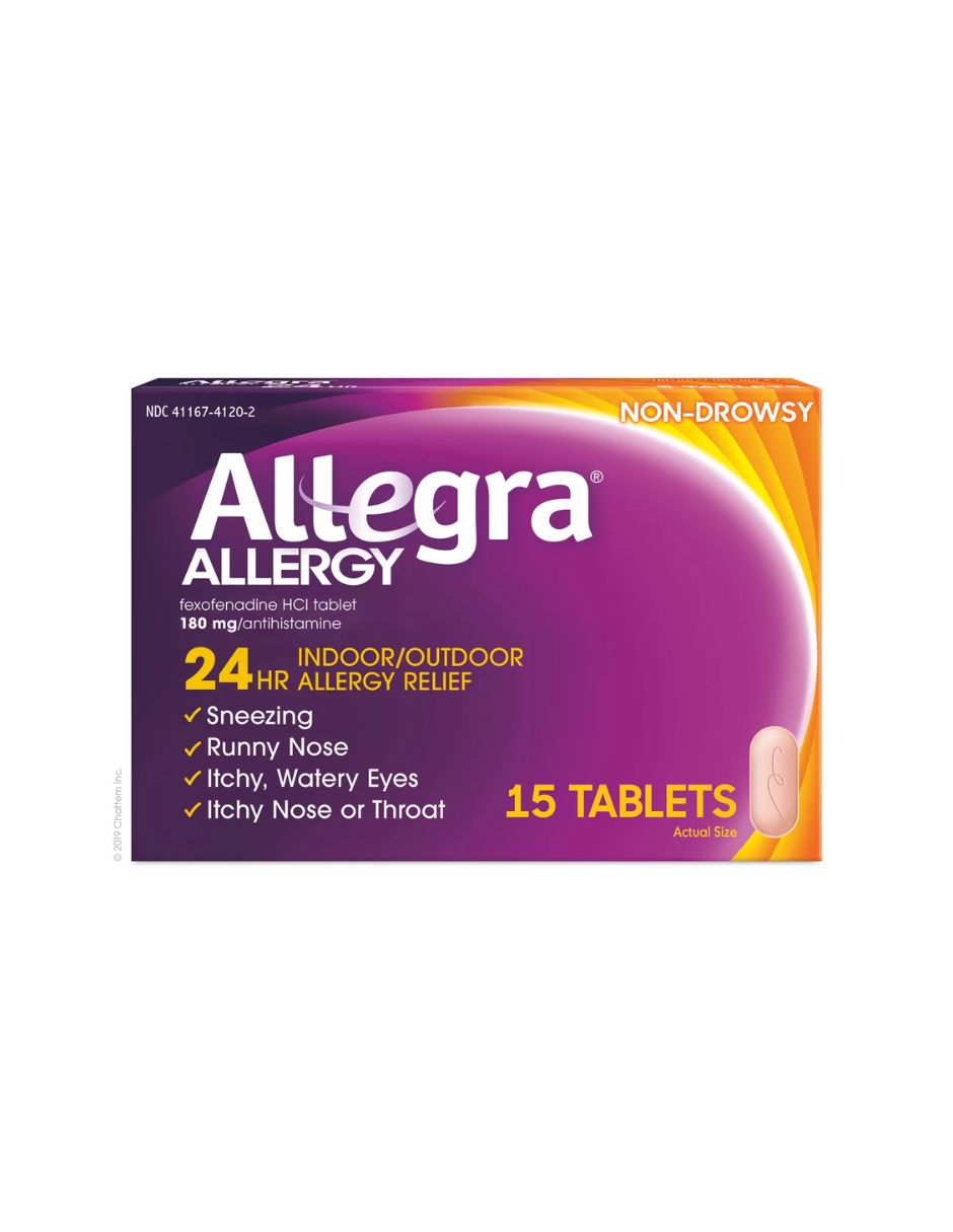 Allegra 24 hrs Alivio de alergias 15 tabletas