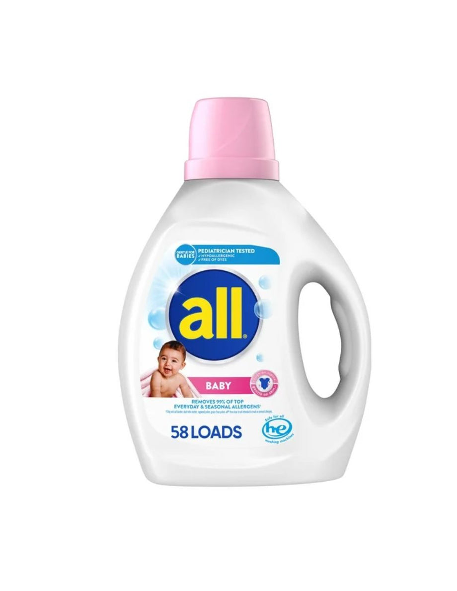 all Baby Detergente líquido para ropa, suave para bebé 2.6L