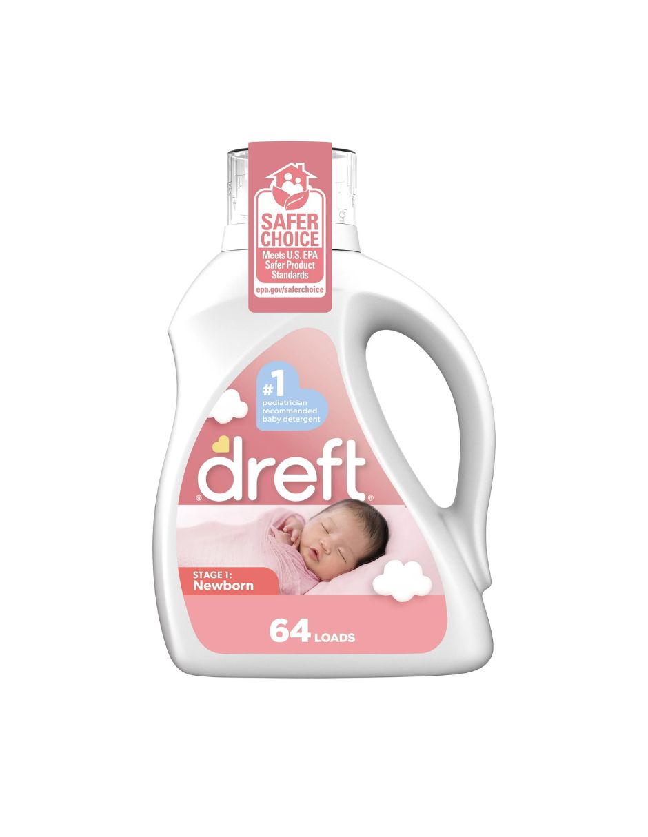 Dreft Stage 1: Detergente líquido para ropa para bebés recién nacidos 2.72L