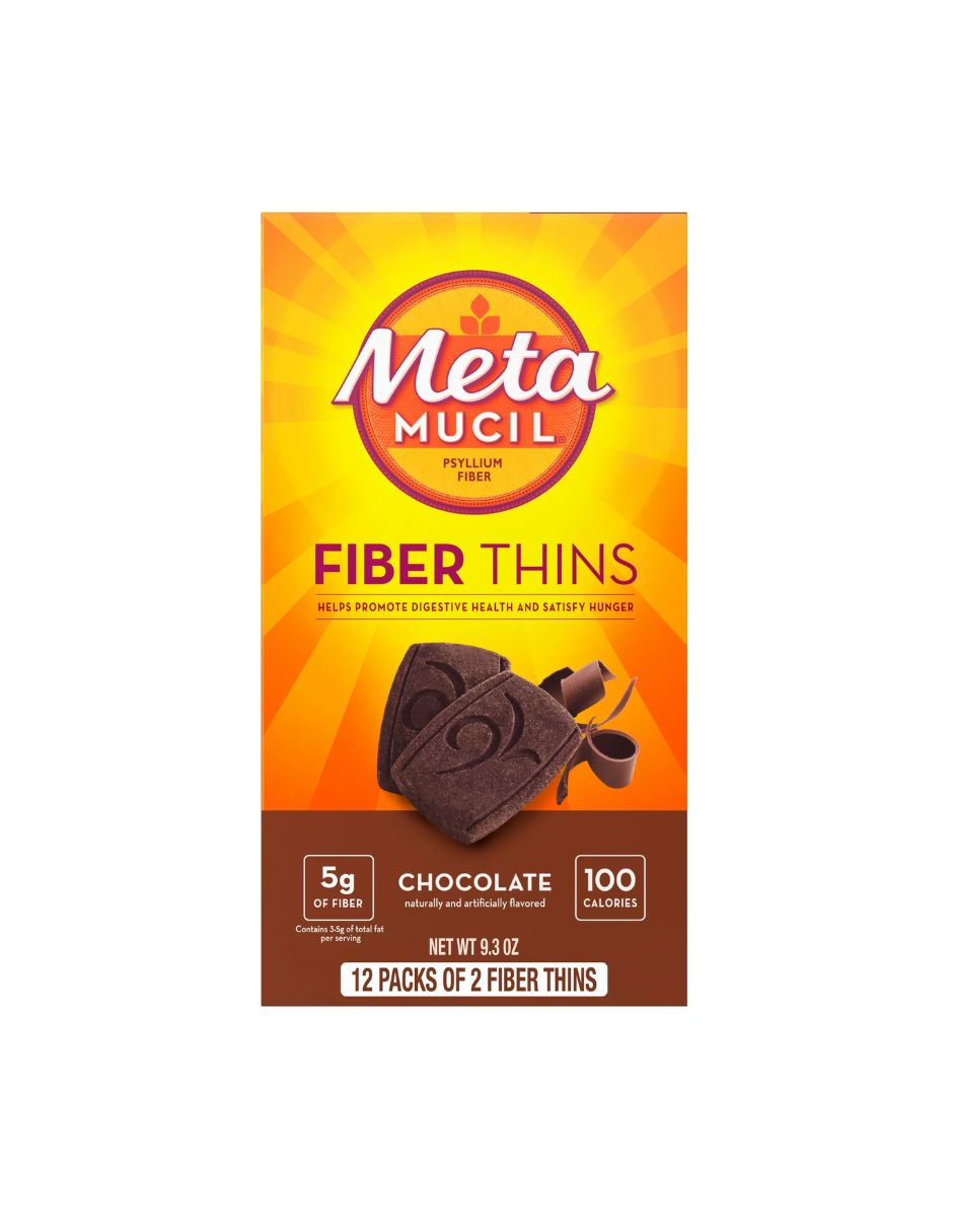 Metamucil Fiber Thins Sabor Chocolate 264grs