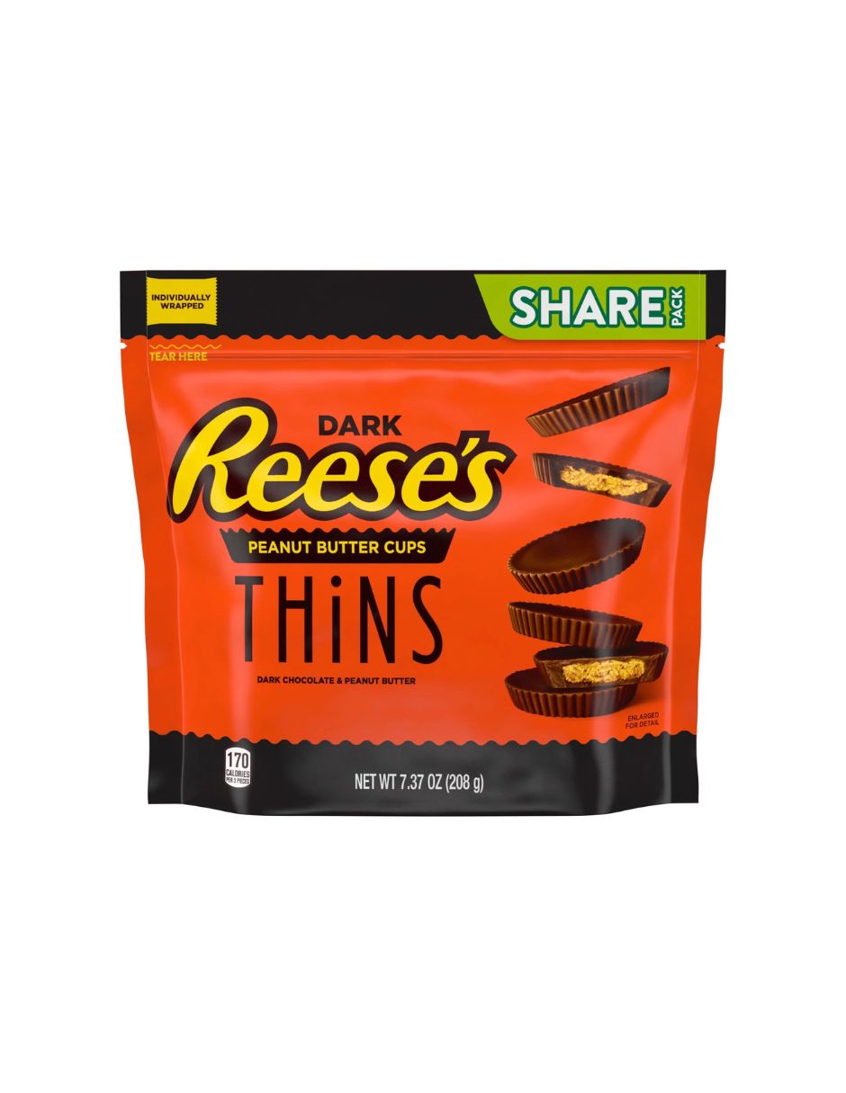 Reeses THiNS mantequilla de maní de chocolate oscuro 208gr