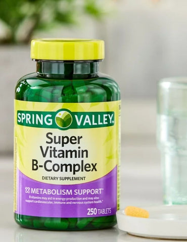 Spring Valley  Super Vitamina B-Complex Suplemento Dietético Tabletas, 250 Caps