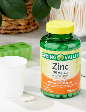 Spring Valley Zinc con vitamina D Suplemento dietético 50mg 150Caps