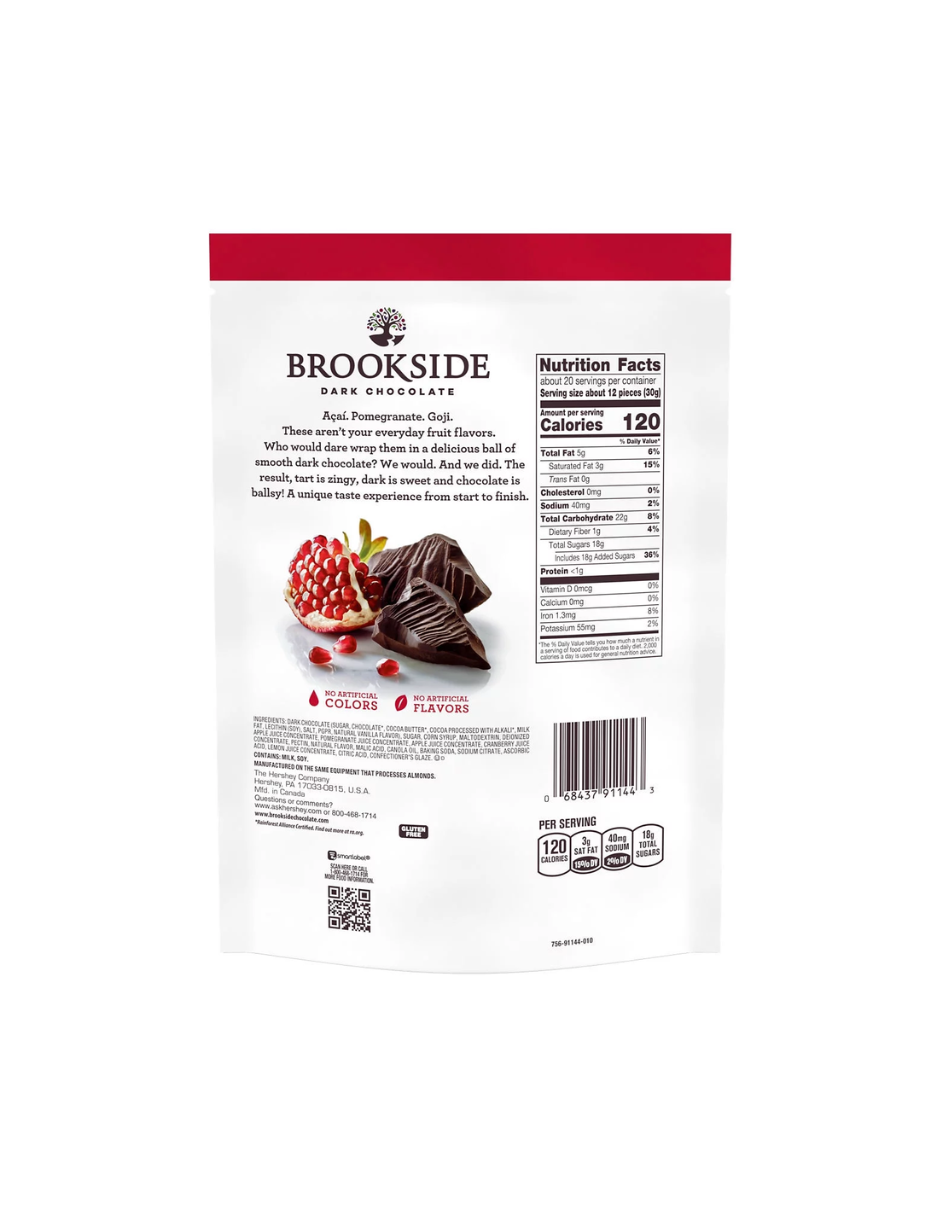 Brookside chocolate oscuro sin gluten 595gr