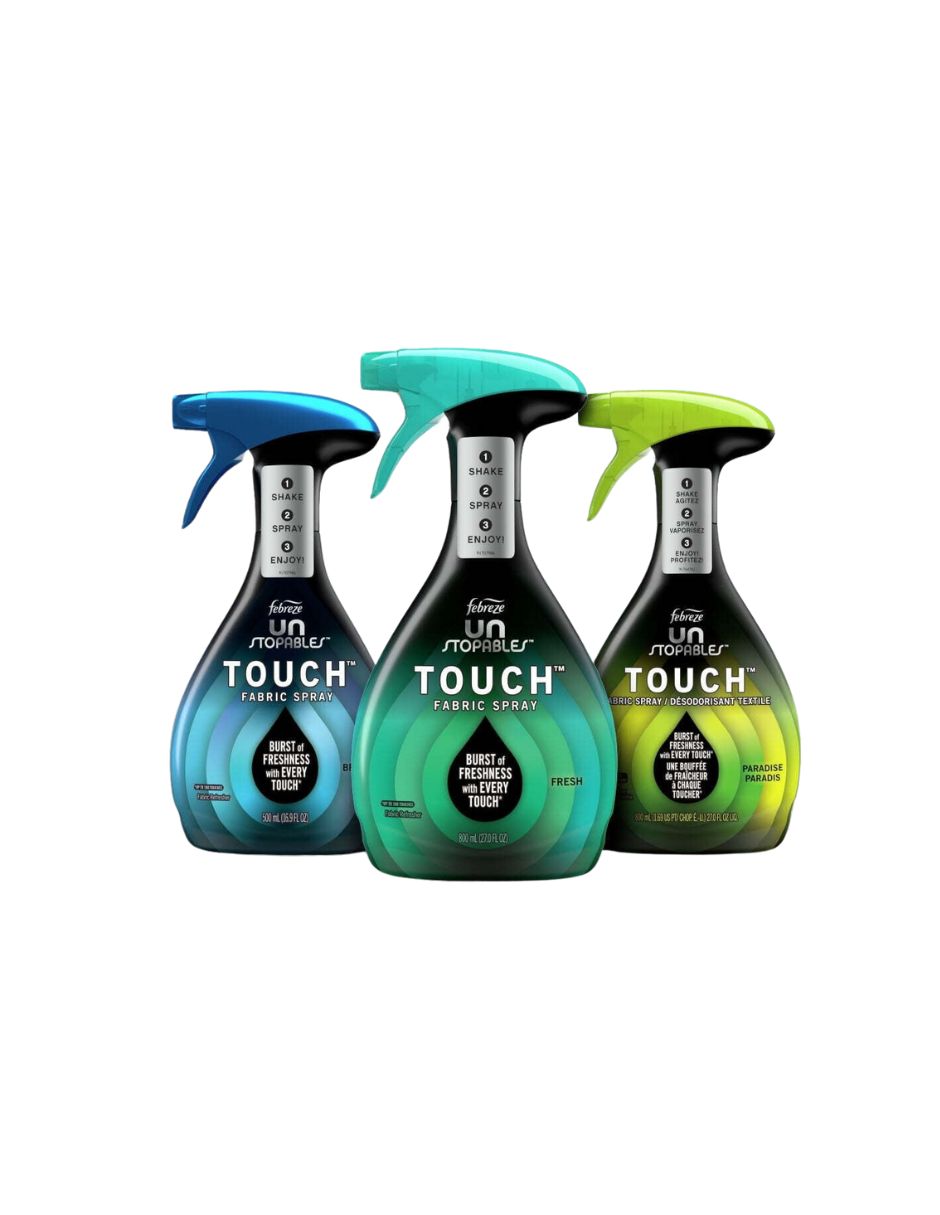 Febreze Unstopables Touch Spray para tela y eliminador de olores 800 ml