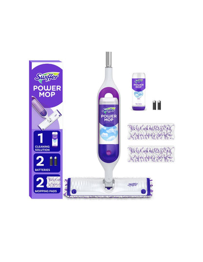 Kit de trapeador multisuperficies Swiffer PowerMop para limpieza de pisos, aroma fresco