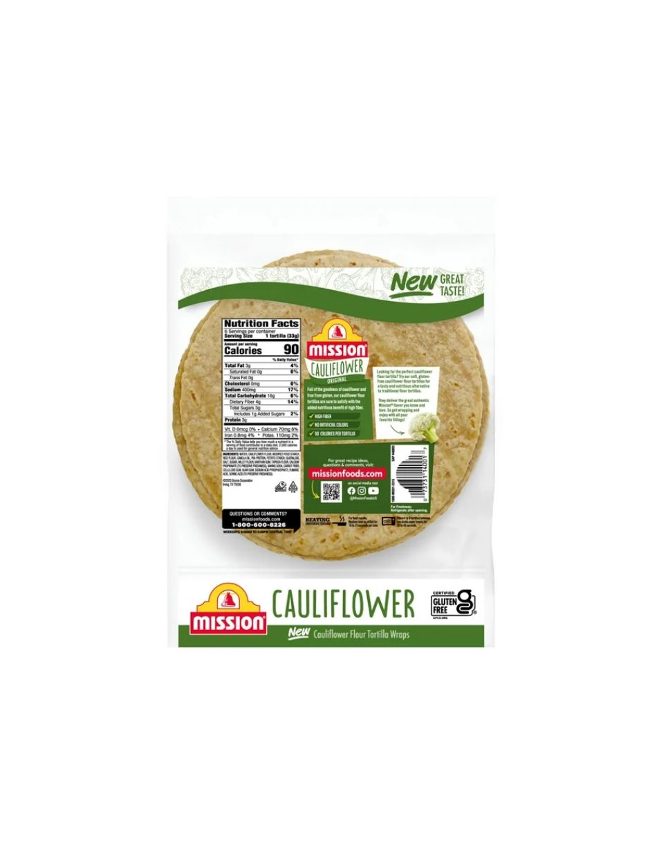 Tortillas Mission de coliflor 198gr