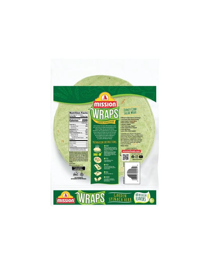 Tortillas Mission Envolturas de hierbas de espinaca  425gr