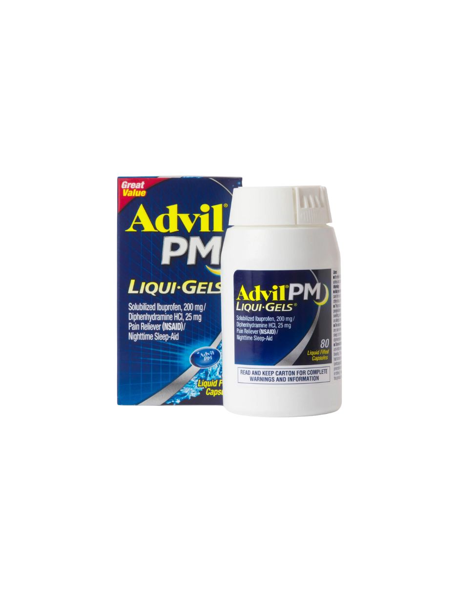 Advil PM Liqui-Gels ibuprofeno, cápsulas líquidas, 80 unidades