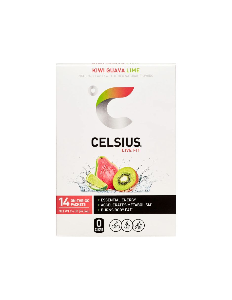 Celsius on-the-go paquetes de polvo de energía esencial 14 pack 5.7g