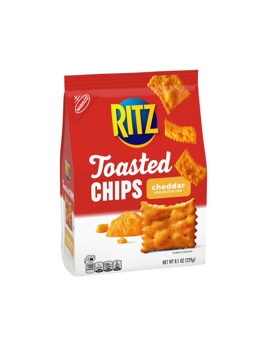 RITZ Toasted Chips Cheddar Crackers, 229g