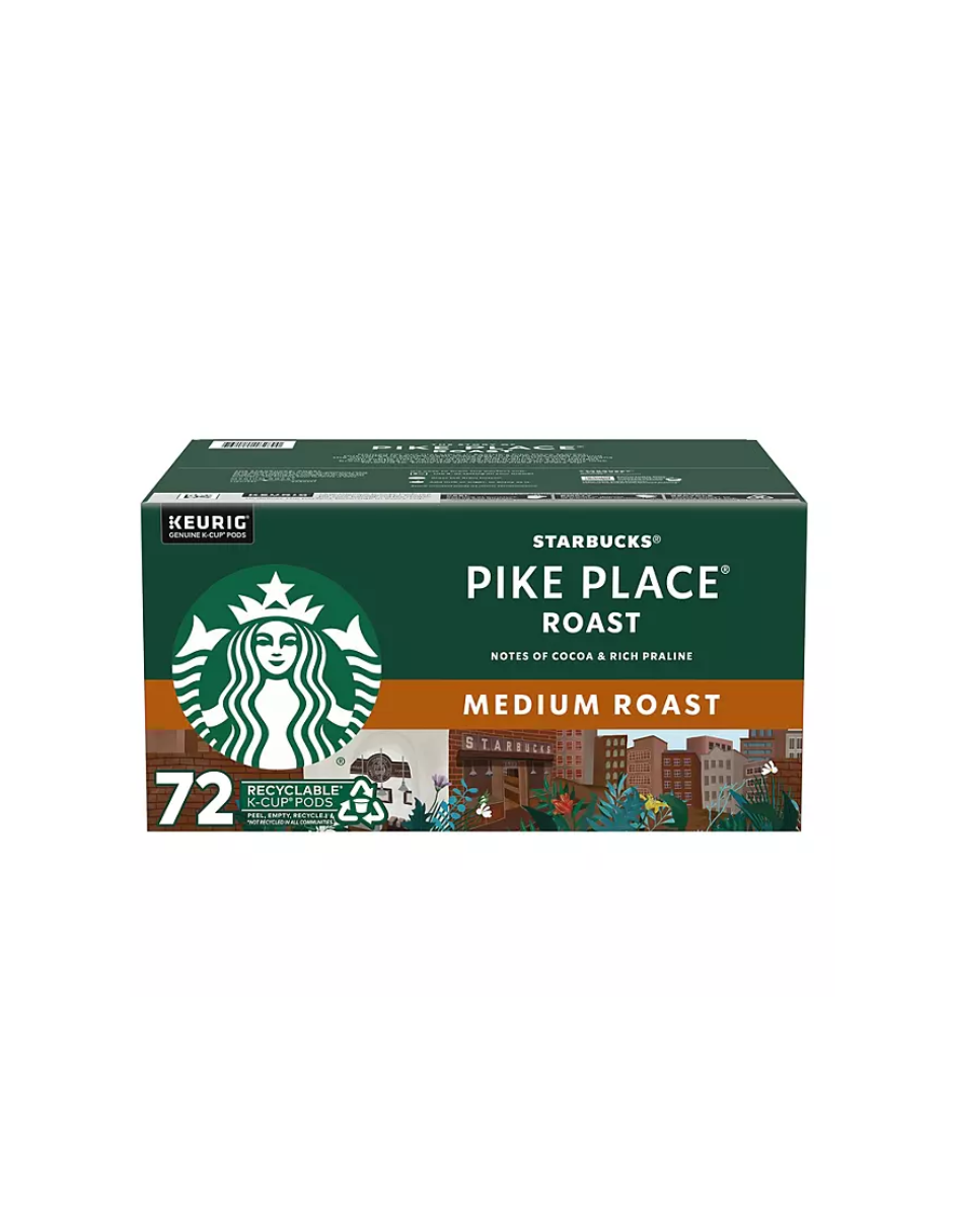 Starbucks Cápsulas de café  tostado medio keurig K-Cup, Pike Place (72 pzas.)