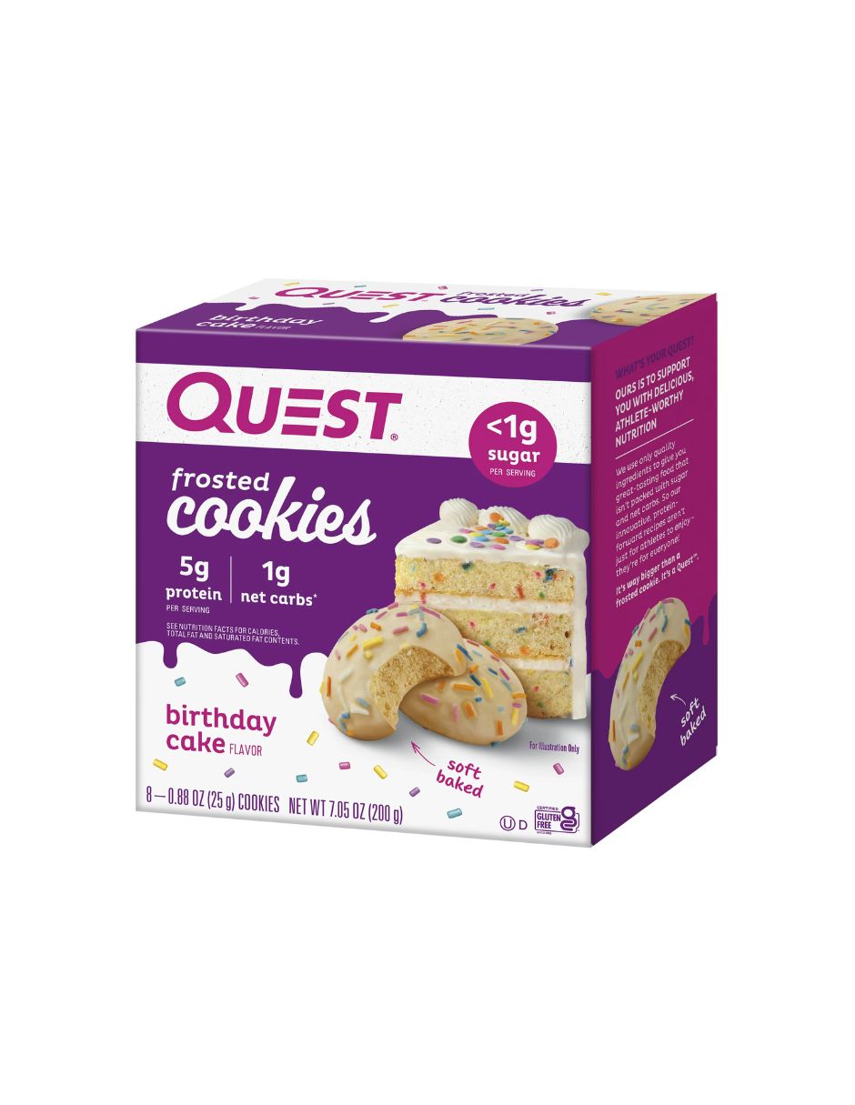 Quest Galletas sabor Birthday cake, 8 piezas