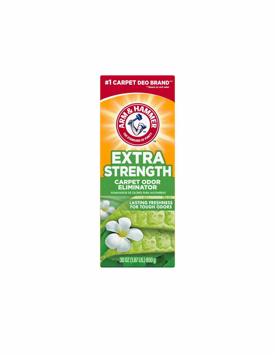 Arm & Hammer Eliminador de olores de alfombras, potencia extra 850gr