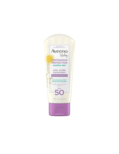 Aveeno Baby Loción protectora solar mineral de óxido de zinc, SPF 50, 88ml