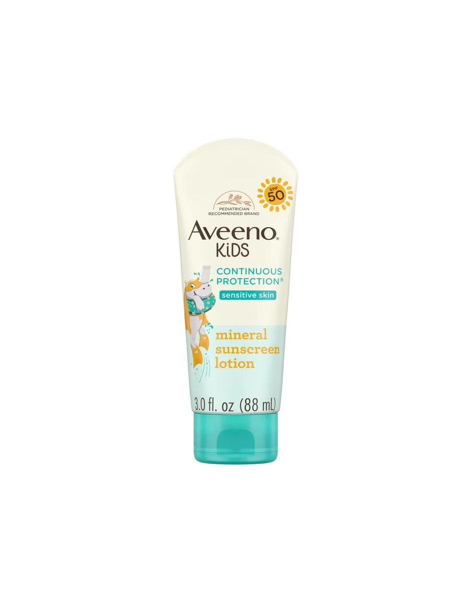 Aveeno Kids Protector solar mineral de protección continua, amplio espectro SPF 50 88ml