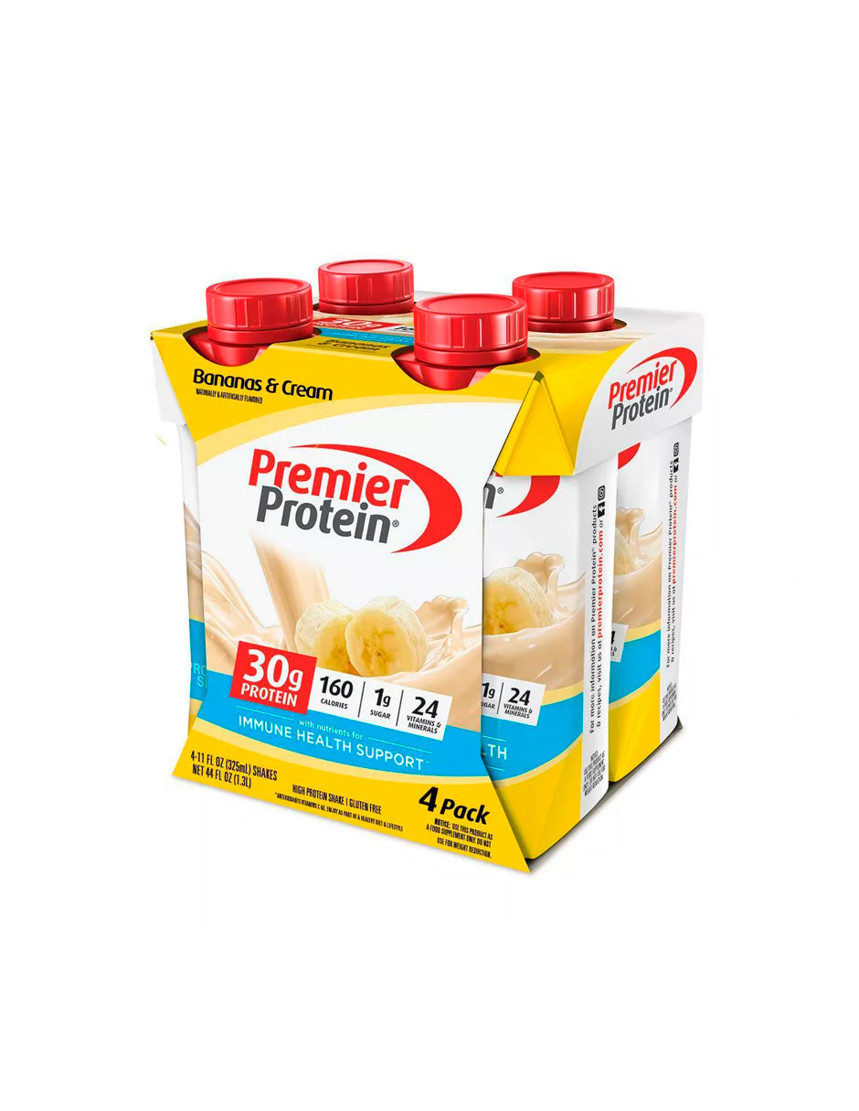 Premier protein batido alto en proteínas de plátano y crema 325ml 4 unidades