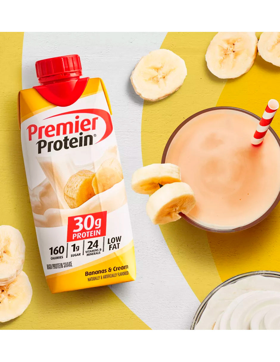 Premier protein batido alto en proteínas de plátano y crema 325ml 4 unidades