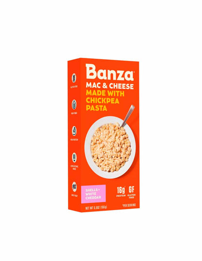 Banza Conchas de garbanzo y queso cheddar blanco sin gluten 156gr