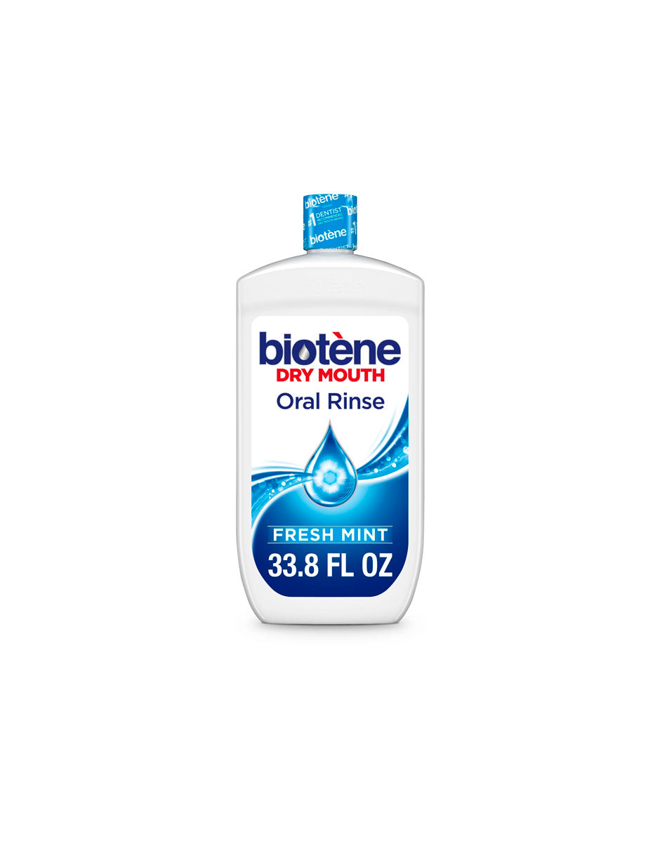 Enjuague bucal humectante para boca seca Biotene, menta fresca, 33.8 fl oz