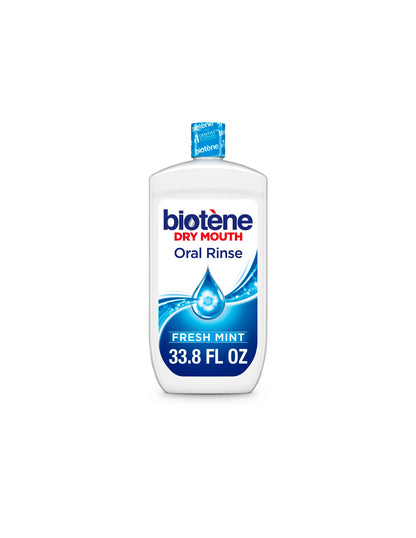 Enjuague bucal humectante para boca seca Biotene, menta fresca, 33.8 fl oz