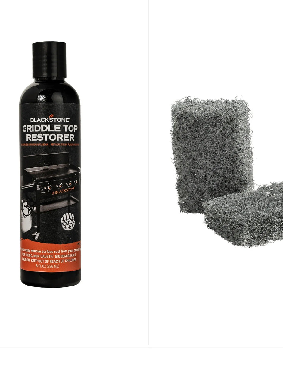 Kit Restaurador Tapa Plancha Blackstone 236ml + Pads
