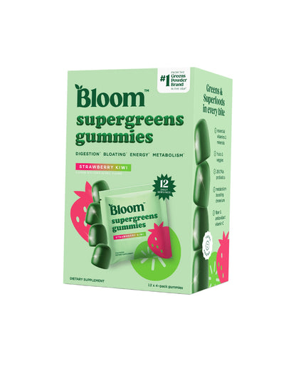 Gomitas Super Greens Fresa Kiwi Bloom Nutrition 12 Sobres