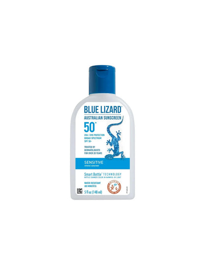 Blue Lizard Sensitive SPF 50+ Loción de protección solar mineral, amplio espectro, todas las edades 148ml