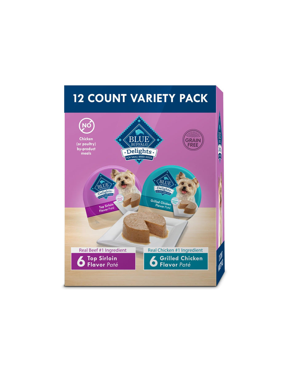 Blue Buffalo Delights alimento húmedo en paté para perros pollo a la parrilla 12 pack